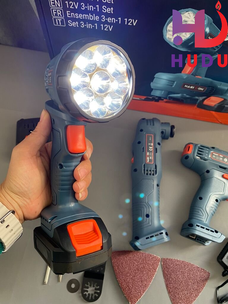 Bộ 3 sản phẩm Máy bắt vít, đèn pin, máy chà nhám chính hãng NANSIRO